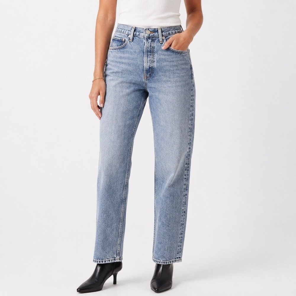 AGOLDE 90s Pinch Waist High Rise Straight Leg Jeans Blue 27